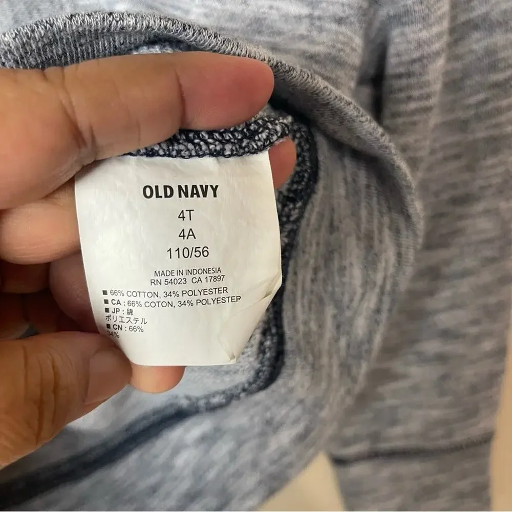 Old Navy Spacedye Button Front Long Sleeve Cardigan Blue White Size 4T